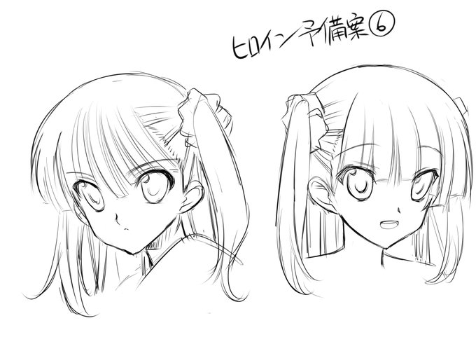 PC奥からサルベージした「恋する乙女と守護の楯 薔薇の聖母」のボツヒロイン案。テキスト設定に順じない、雑多デザインのヒロイン3枚目。あまり描いたことない髪型かも…#恋楯 