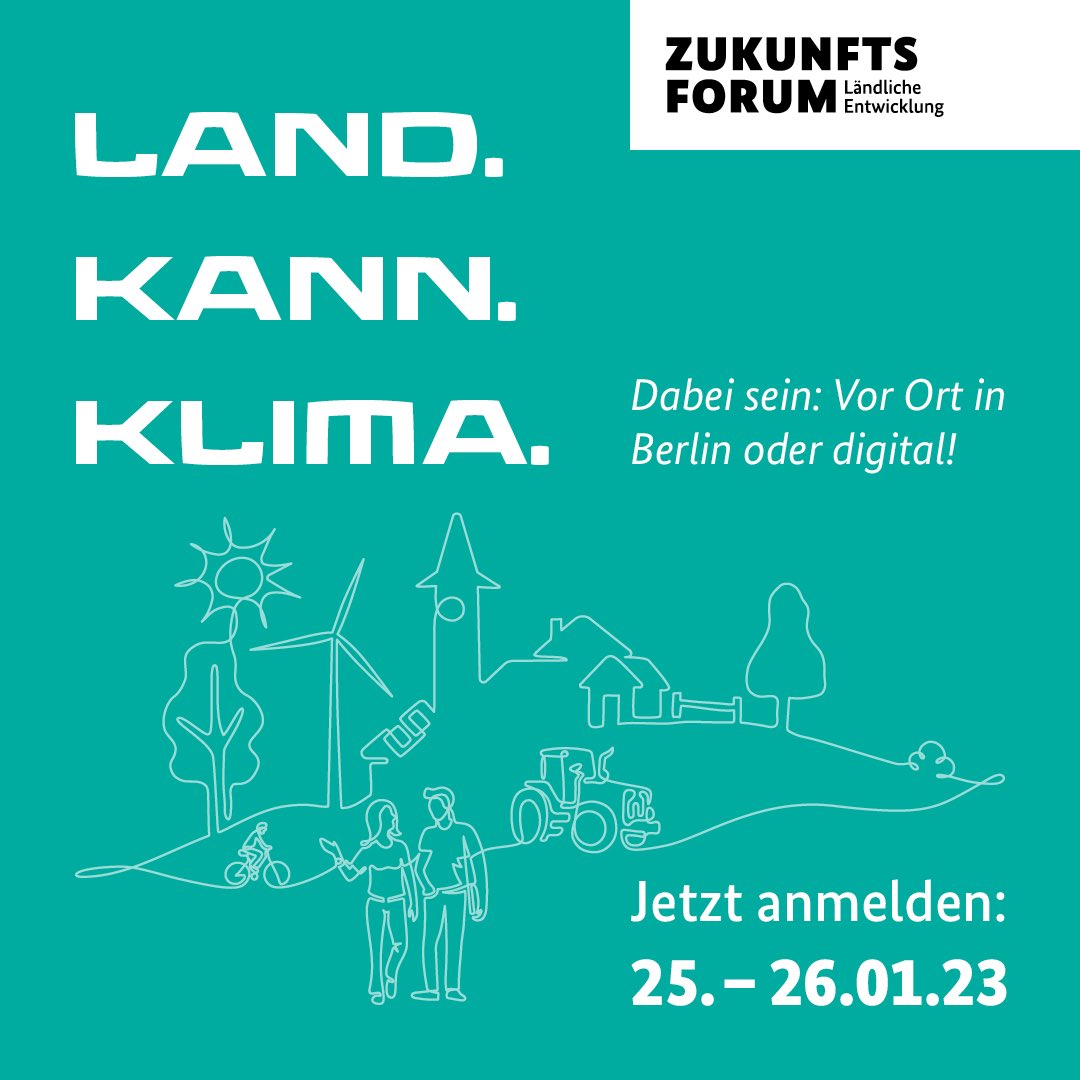 cem_oezdemir's tweet photo. Land.Kann.Klima. - gemeinsam!
Heute noch anmelden fĂŒr das Zukunftsforum LĂ€ndliche Entwicklung!
Machen Sie mit und diskutieren mit uns ĂŒber #Klimaschutz in lĂ€ndlichen RĂ€umen!
25.-26. Januar 2023 vor Ort oder online! Â Â
https://t.co/22A6nH5qBf
#ZFLE #LandKannKlima @bmel https://t.co/IXYoqvfPKh