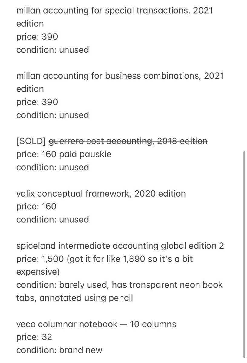 guojjiz's tweet photo. wts lfb accounting books and materials for sale | see price list below

mop: bdo | bpi | gcash 

### valix guerrero millan intermediate accounting cost conceptual framework spiceland columnar notebook practical financial special transactions business combinations https://t.co/YrjWQk6A8n