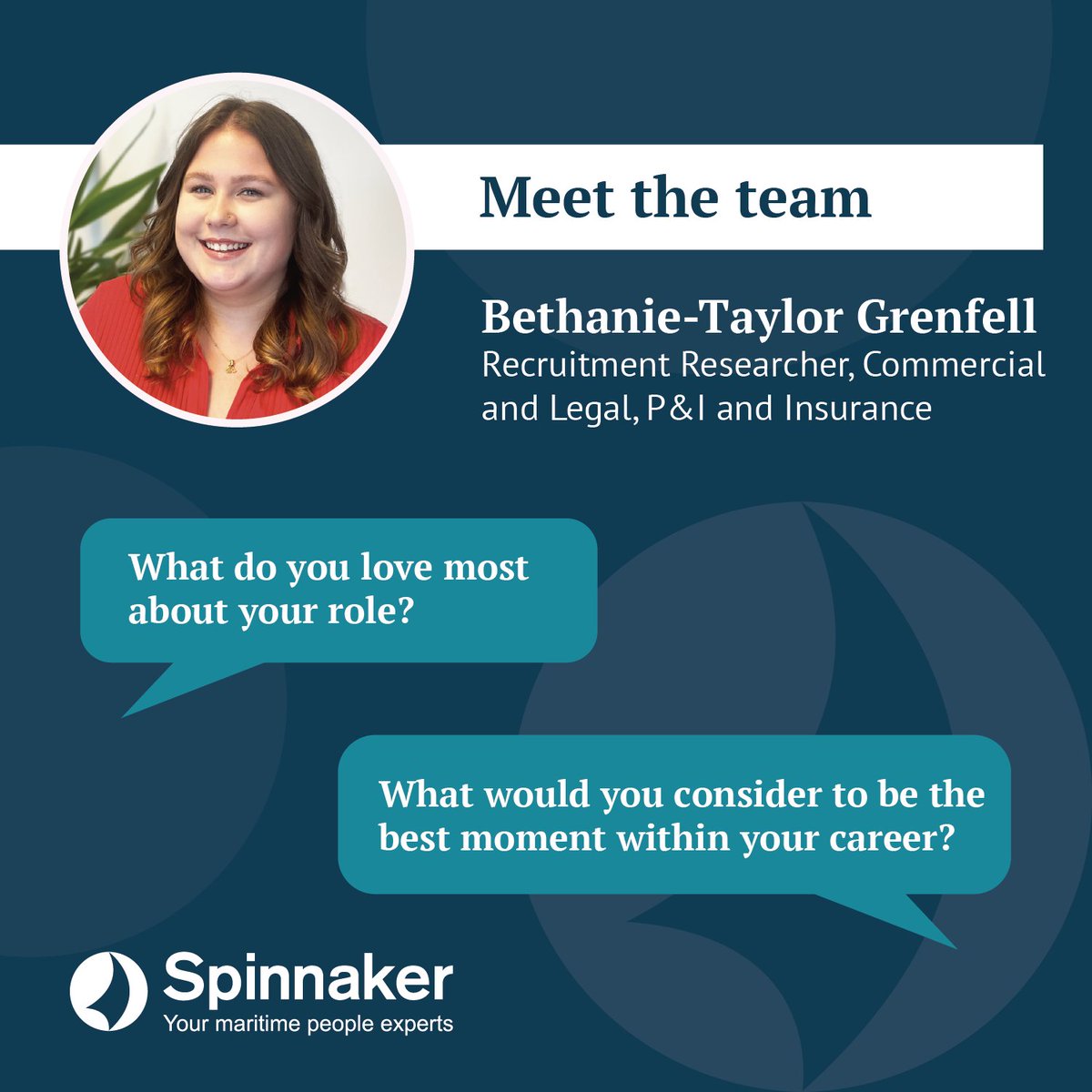 spinnakerglobal's tweet photo. Next up in our 'Meet the team' is one of the newest members of the @spinnakerglobal team @BTGSpinnaker 
Beth joined us in July and has quickly made herself an invaluable member of the team. We can't imagine life without her colour coded spreadsheets!
https://t.co/zCbZAbQoiD https://t.co/yWsziUHm7F