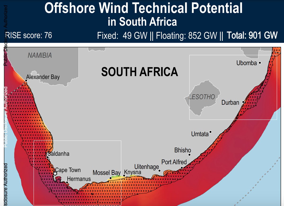 nickhedley's tweet photo. Instead of paying a Turkish company (Karpowership) an insane amount for emergency power, why isn't South Africa seriously looking at its offshore wind potential?

It could power itself 30 times over with offshore wind alone.

#Stage10 https://t.co/WTGiEinWdC