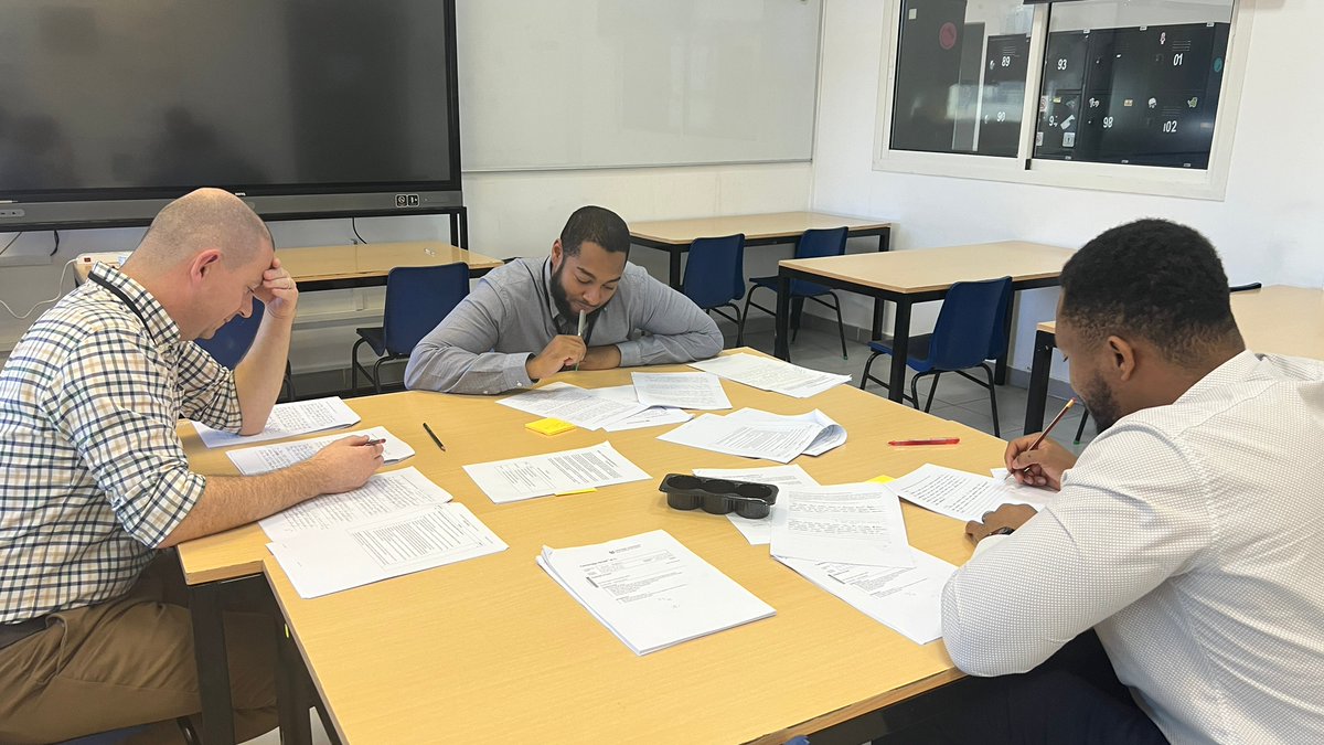 BISRHumanities's tweet photo. Business teachers hard at work moderating exam papers this week! #Mockweek #BISRBusinessStudies #BISRAlHamra @bisriyadh https://t.co/rMcEv3XStz