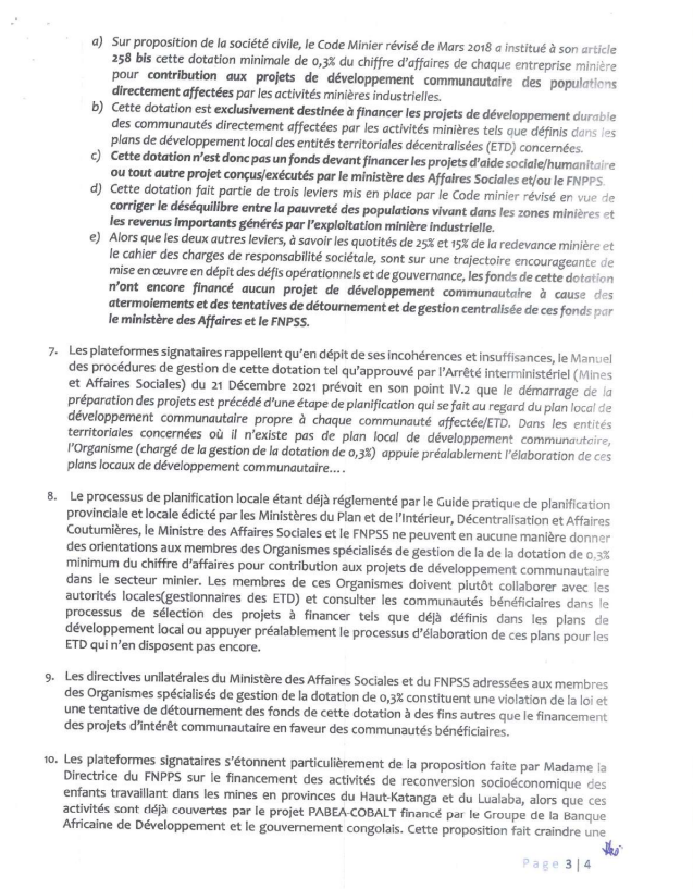 CongoMines's tweet photo. #RDCMines-Trois réseaux d'organisations de la SC demandent au Premier Ministre @LukondeSama d’intervenir pour empêcher ce qu’ils qualifient de tentative de détournement des fonds de la dotation de 0,3% par le Ministre des Affaires sociales et le FNPSS. https://t.co/pU8E7l9OP9 https://t.co/KpIL5k3YHt