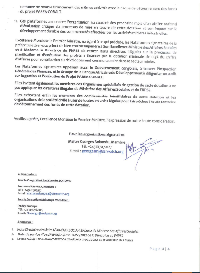 CongoMines's tweet photo. #RDCMines-Trois réseaux d'organisations de la SC demandent au Premier Ministre @LukondeSama d’intervenir pour empêcher ce qu’ils qualifient de tentative de détournement des fonds de la dotation de 0,3% par le Ministre des Affaires sociales et le FNPSS. https://t.co/pU8E7l9OP9 https://t.co/KpIL5k3YHt
