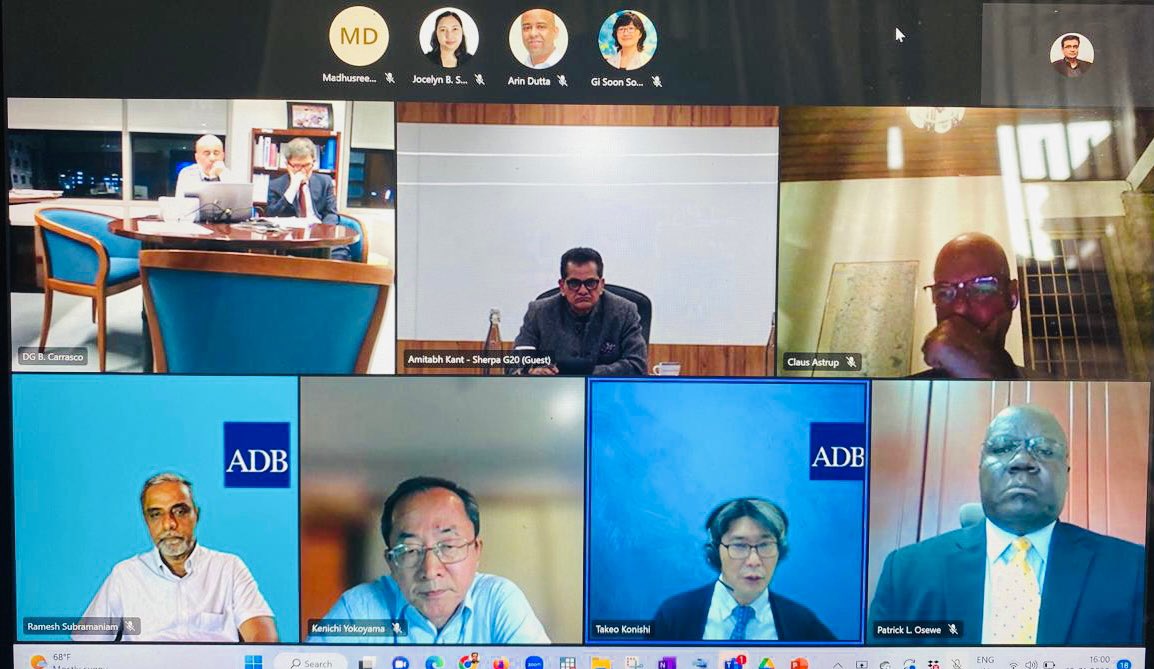 Delighted to interact with the senior management team of the Asian Development Bank (ADB) on #G20 We discussed the interplay between Climate and Health and the importance this interplay has for countries across the world. Appreciate their insights and efforts in this direction.