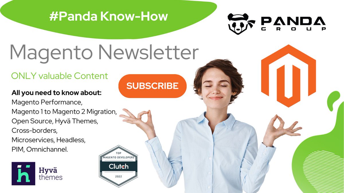 PandaGroupdev's tweet photo. Magento is a great eCommerce platform but can be tricky with all new changes and updates 🤔 That's where we come in!  and our newsletter about Magento:
✅ eCommerce latest news and updates
✅ Successful deployments examples

https://t.co/qiIDVdSdFM
#magento #ecommerce #pandagroup https://t.co/70m4tZIpVI