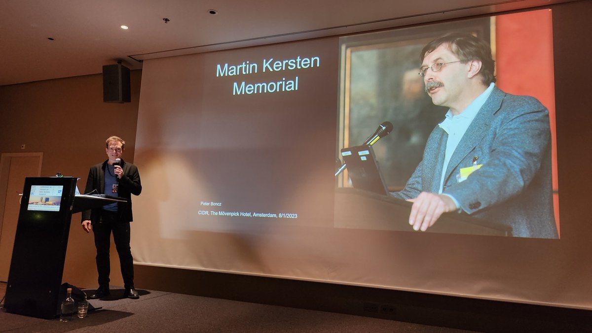 Peter Boncz (@peterabcz) on Twitter photo Many attended the memorial, but many also missed it, so it is good this is online. Martin Kersten instilled in me core values (e.g. systems impact over papers, and DB architecture as foundational research).
Also 🙏 <a href="/arjenpdevries/">@arjen@idf.social 🕊️🇺🇦</a> Arno <a href="/ailamaki/">Anastasia Ailamaki</a> Yannis & <a href="/andy_pavlo/">Andy Pavlo (@andypavlo.bsky.social)</a> for speaking! Many attended the memorial, but many also missed it, so it is good this is online. Martin Kersten instilled in me core values (e.g. systems impact over papers, and DB architecture as foundational research).
Also 🙏 <a href="/arjenpdevries/">@arjen@idf.social 🕊️🇺🇦</a> Arno <a href="/ailamaki/">Anastasia Ailamaki</a> Yannis & <a href="/andy_pavlo/">Andy Pavlo (@andypavlo.bsky.social)</a> for speaking!