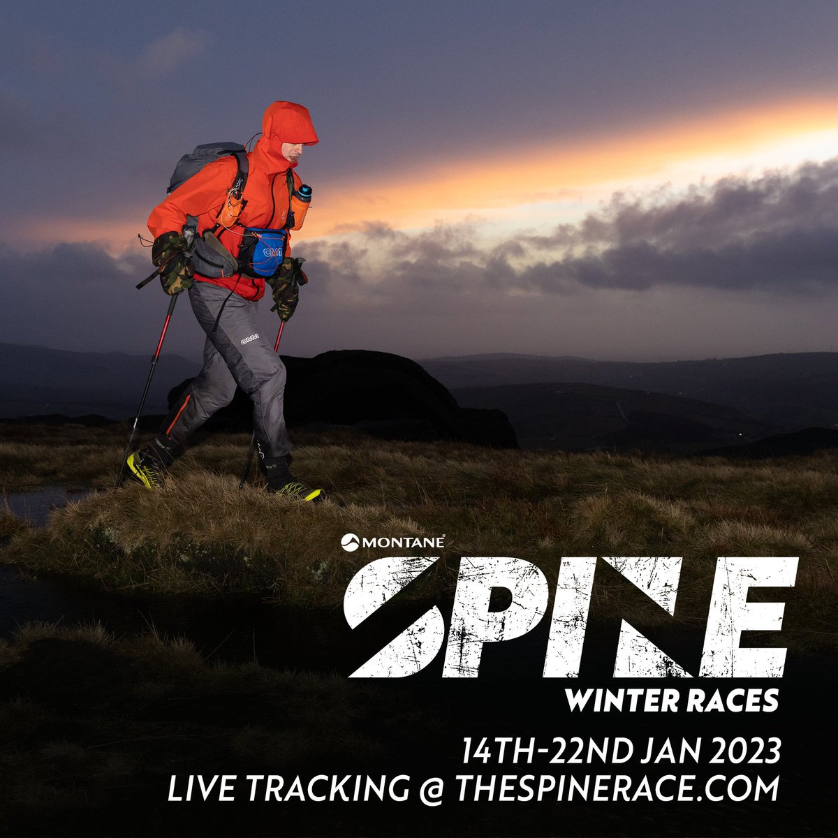 MONTANE WINTER SPINE RACES 2023 | LIVE TRACKING

Welcome, dot-watchers! It's almost that time again. The action begins on 14th Jan. Across the 5 races this winter we have over 500 competitors taking to the Pennine Way.

LIVE TRACKER ONLINE: thespinerace.com

1/3
#spinerace
