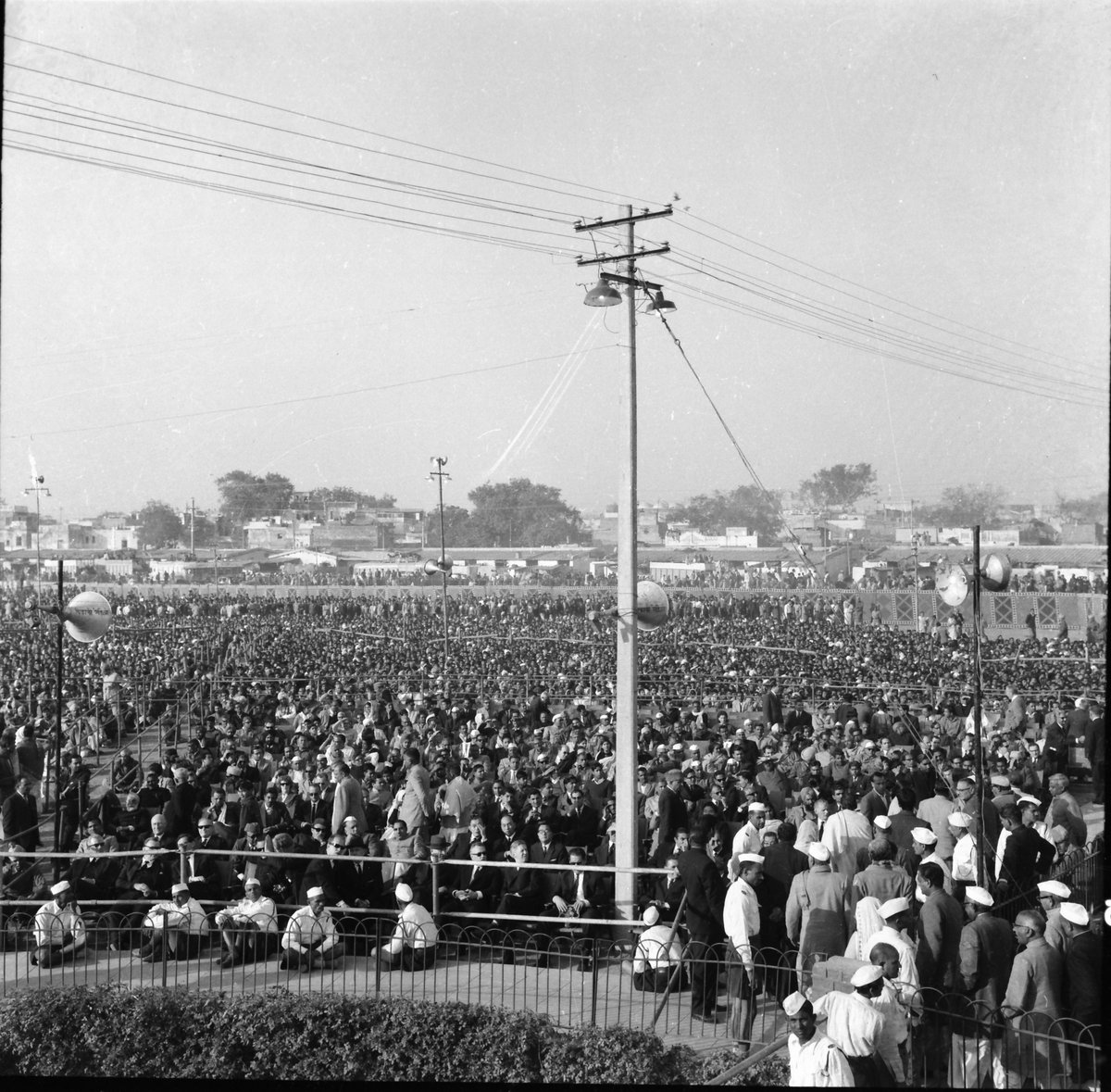 January 12, 1966: President Dr S. Radhakrishnan addressing a public meeting to mourn the death of late Shri Lal Bahadur Shastri, Prime Minister of India at Ramlila Ground, New Delhi. #ThisDayThatYear