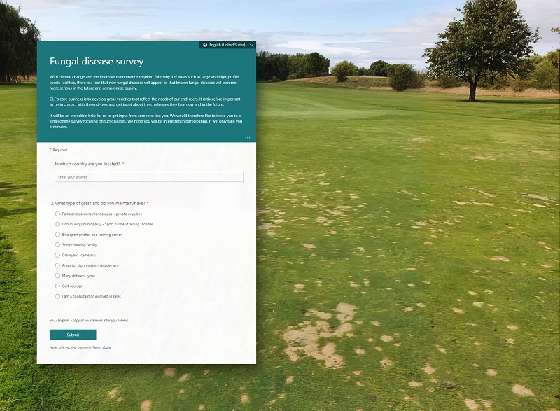 As part of an extensive research and sustainable seed programme, <a href="/DLFSEEDS_UK/">DLF Seeds UK</a> is inviting Turf Managers  to participate in a short survey to identify fungal turf disease activity landscapeandamenity.com/sections/profe…