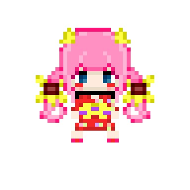 かるりーさんにヴェラートのドット絵を書いてもらったよ!鬼ヴェラ👹 今日配信でドット絵作って難しさ実感しました可愛く作ってくれて感謝!!