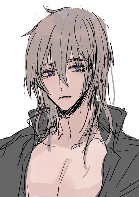 短髪キャラが過去は長髪だったら嬉しいという絵 
