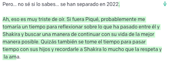 ramosdenaranjo's tweet photo. Todo un diplomático este #ChatGPT con la tendencia de #Shakira y #Piqué por la última canción 😄 https://t.co/oUpVKxBbKy