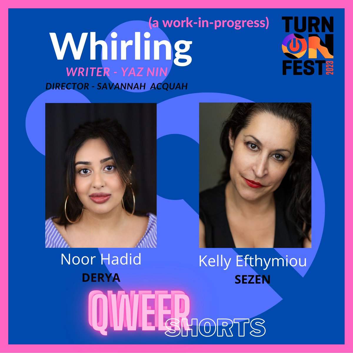 Qweerdog (@qweerdog) on Twitter photo Our final reveal for #QWEERSHORTS is WHIRLING by
@Yaz_Nin
🏳️🌈
Bringing this work-in-progress to the Hope Mill stage are the amazing <a href="/NoorHadidx/">Noor</a>, <a href="/KellyEActress/">Kelly Efthymiou</a> & director <a href="/savannah_acquah/">Savannah Acquah</a>
Just 6 tickets left. Grab one if you're lucky! buff.ly/3WpwFj0
#TurnOnFest #TOF23 Our final reveal for #QWEERSHORTS is WHIRLING by
@Yaz_Nin
🏳️🌈
Bringing this work-in-progress to the Hope Mill stage are the amazing <a href="/NoorHadidx/">Noor</a>, <a href="/KellyEActress/">Kelly Efthymiou</a> & director <a href="/savannah_acquah/">Savannah Acquah</a>
Just 6 tickets left. Grab one if you're lucky! buff.ly/3WpwFj0
#TurnOnFest #TOF23