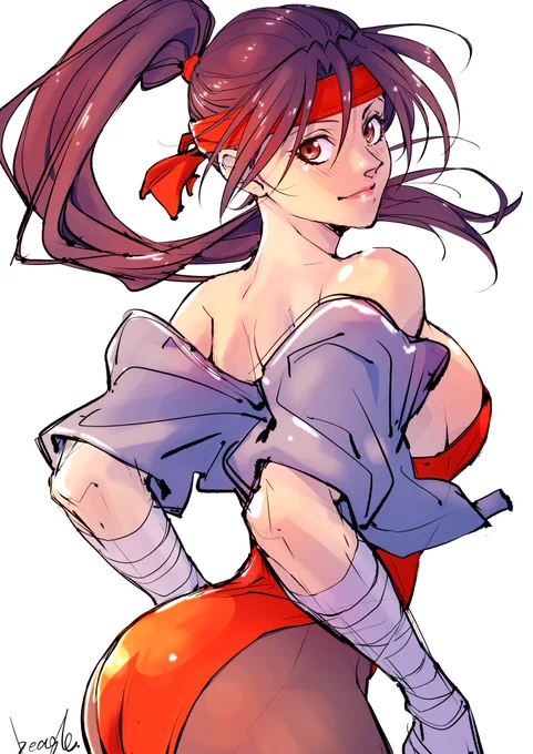 ブレイカーズリベンジからティア描いてみた。初めてちゃんと見たけどエラい恰好してるwゲームも結構面白そうで気になってるー。#格ゲーキャラ描こうぜ 
