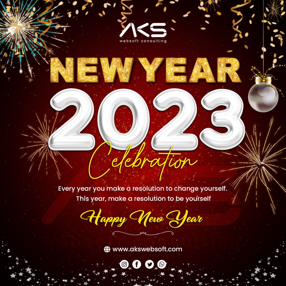 akswcpl's tweet photo. Happy New Year! Cheers to a new year filled with new memories.
.
#akswebsoft #welcome2023 #newyear2023 #happynewyear2023 #bye2022 #fun #celebration #january #likeforlikes #winter #newyearsday #holiday #newyearsresolution #happiness #fitness #celebrate #holidays #explore #Foodie https://t.co/fzQArh4p6P