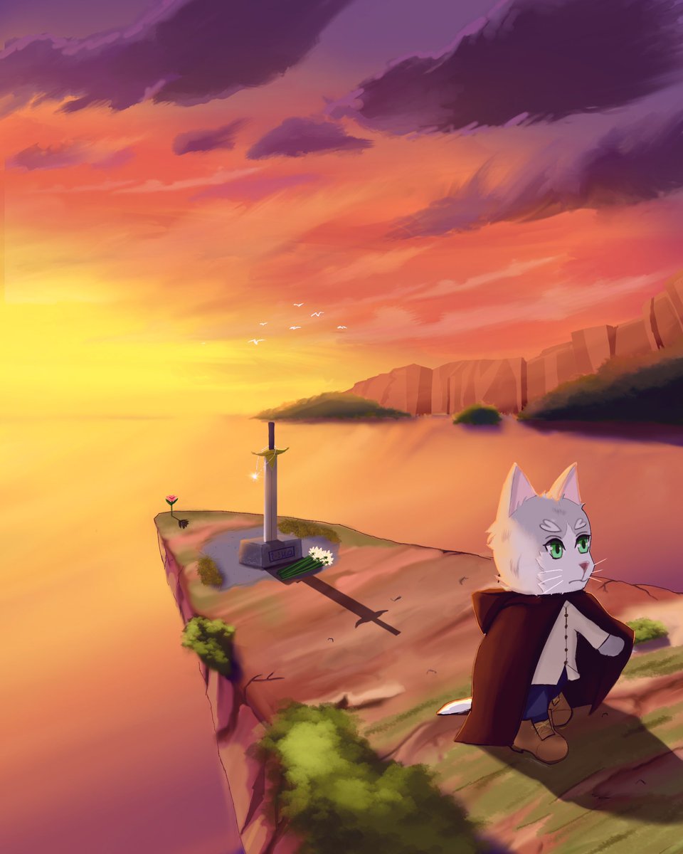Takumi_magic's tweet photo. 猫のアイン
『誓い』

作成ツール　#procreate
制作時間　8時間

#猫　#ファンタジー　#オリキャラ https://t.co/W9qfB3j8xn