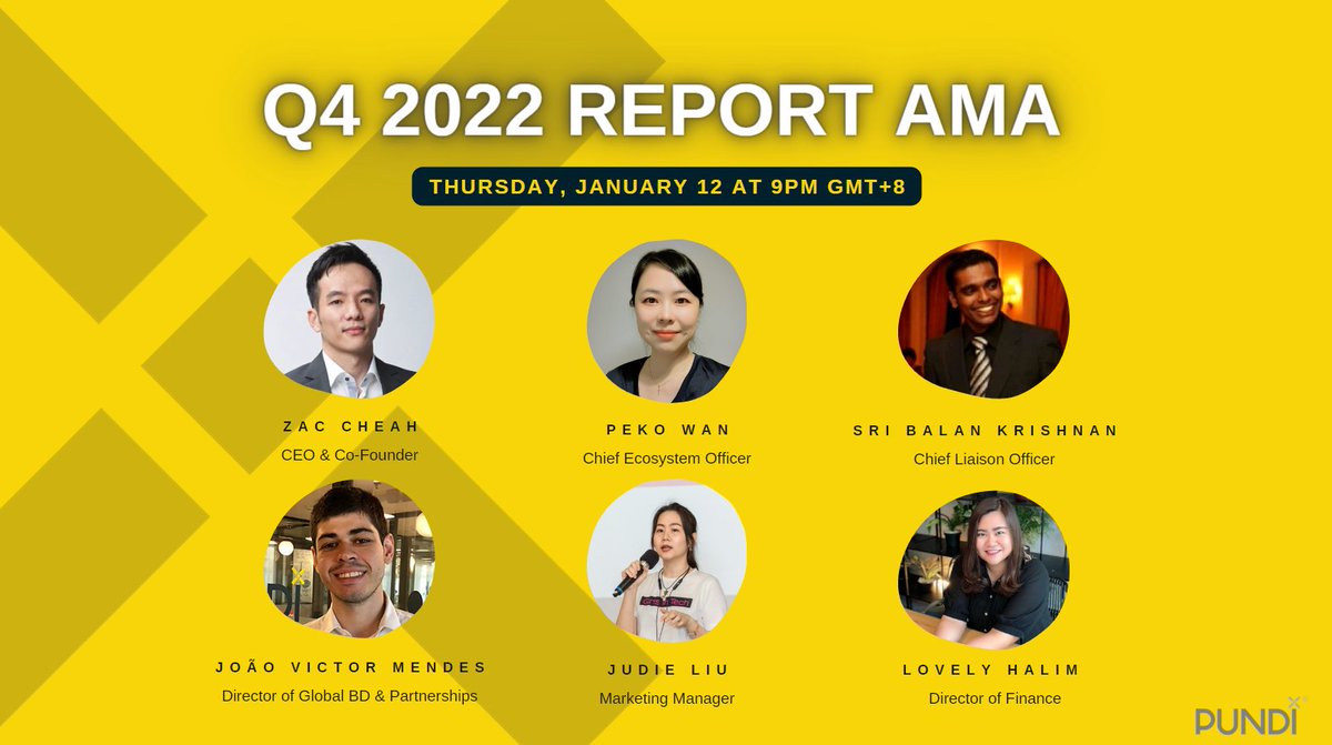 PundiXLabs's tweet photo. 🔥 #PundiX Q4 2022 report #AMA 🔥

🔔 Starting in 1 hour and 30 minutes!

🤩 6 speakers 
✅ Progress updates
🚀 2023 Roadmap
😎 Great vibe

Register now to receive your special invitation 👉 https://t.co/UOmcOtABA5

#XPOS #BTC #ETH #FX #TRON #BNB #USDT #crypto https://t.co/Z0nuvZoJKj