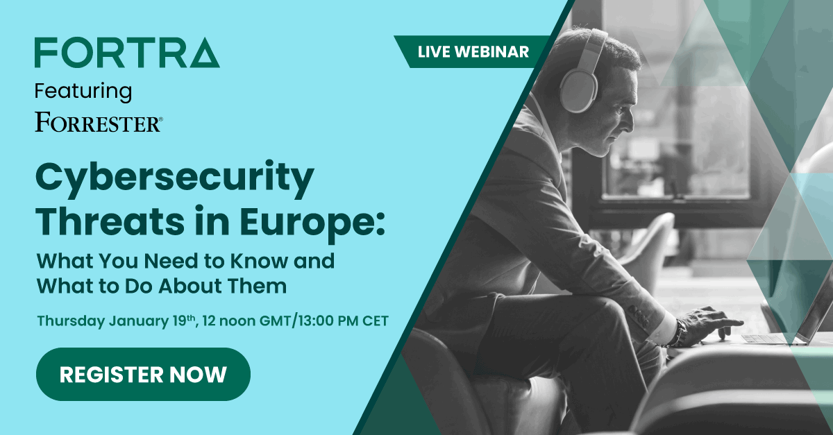 fortraofficial's tweet photo. Join our webinar, where Fortra experts are joined by Tope Olufon, Senior Analyst at Forrester, to review the findings of Forrester’s recent European Cybersecurity Threats Report.
https://t.co/NITqv1En8Q https://t.co/NK6Kcn7au6
