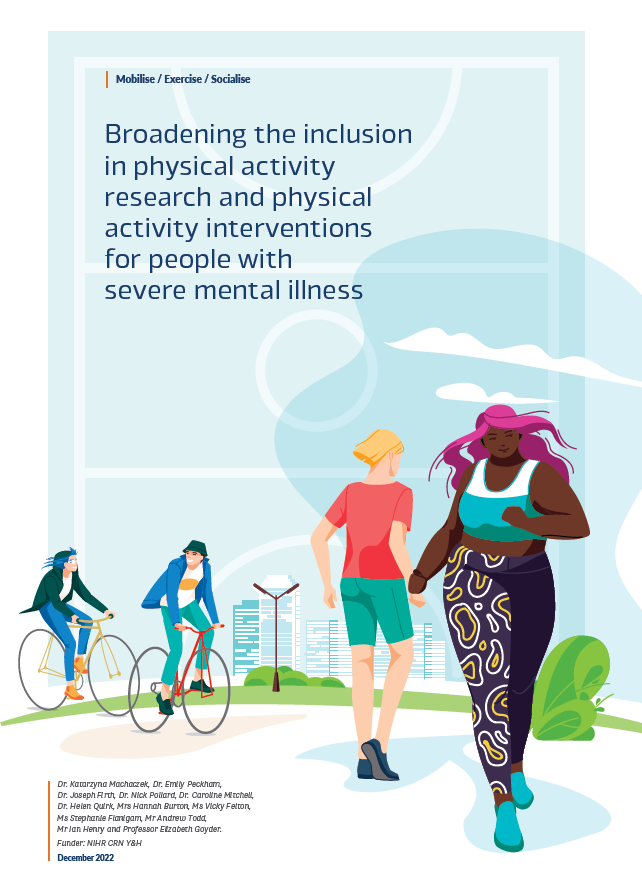 Research shows that ppl with severe mental illness face unique barriers that reduce their #PhysicalActivity engagement

This guide from our recent <a href="/NIHRCRN_yorks/">NIHR CRN Yorkshire & Humber</a> funded collab study provides recommendations for broadening inclusion in PA interventions 

🔗 bit.ly/3kcXtFH
