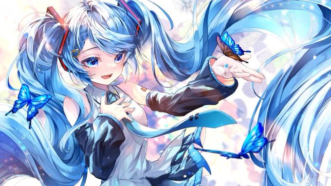 #サムネが横になったから横画面の絵貼ろう 初音ちゃん! 