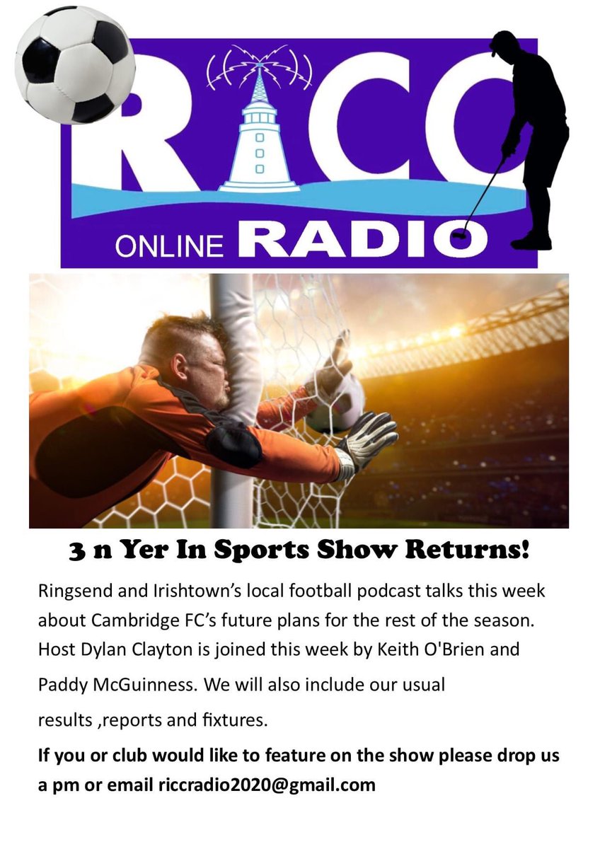 Listen to episode 1 now anchor.fm/riccradio2020g… #football #podcast <a href="/elbyard24/">Clayton Dylan</a> #sport #ringsend #irishtown #local <a href="/CambridgeFC11/">Cambridge Football Club 🟣⚪️</a>