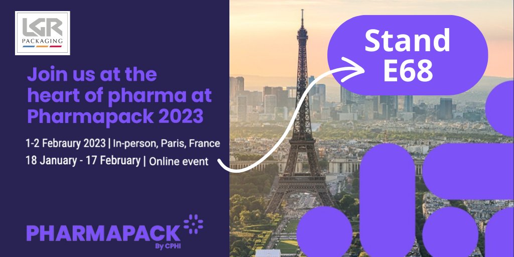 #Pharmapack Paris, Porte de Versailles, 1 &amp; 2 February 2023. Stand E68 !