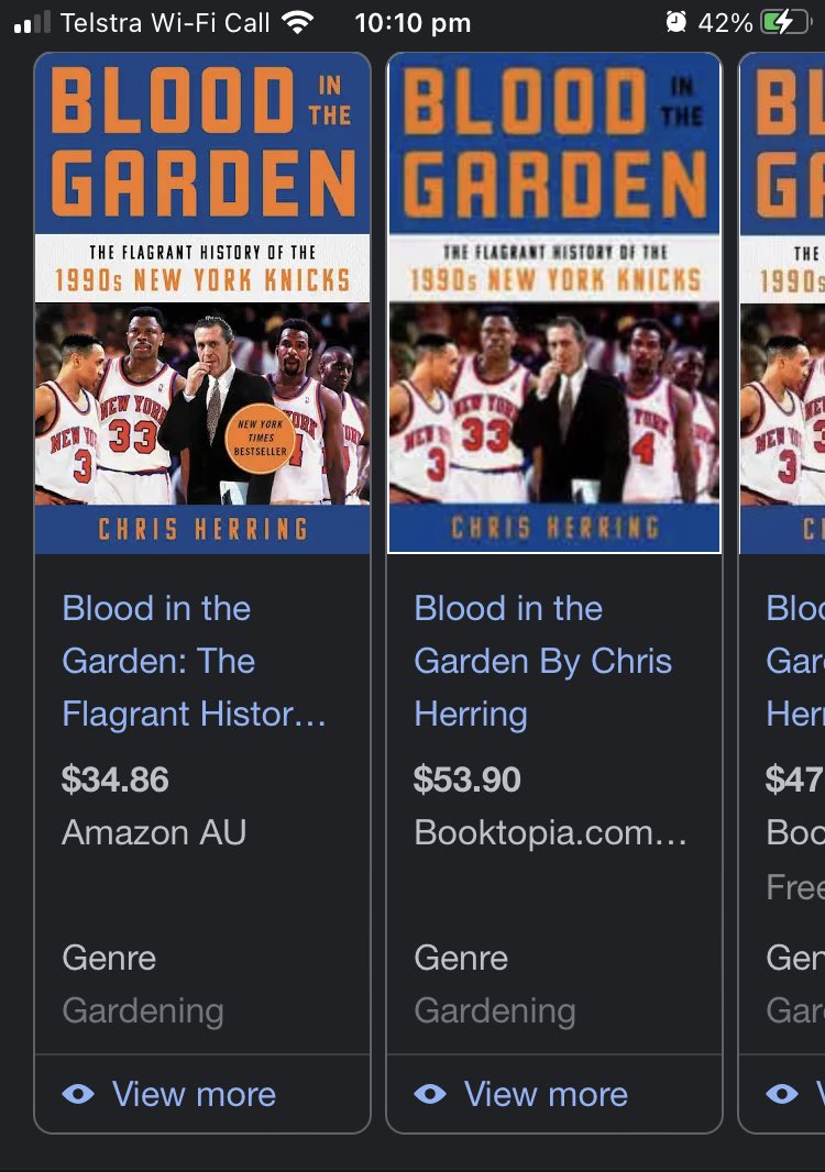 tee_dee_pee's tweet photo. Hey @Herring_NBA, I don’t think Google knows how to categorise your book. #Gardening https://t.co/7zJ5bDtfrm