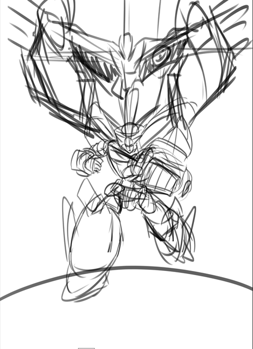 これを・・・こうじゃ!!(スーパーロボットのイラスト)#過去絵 #再掲 