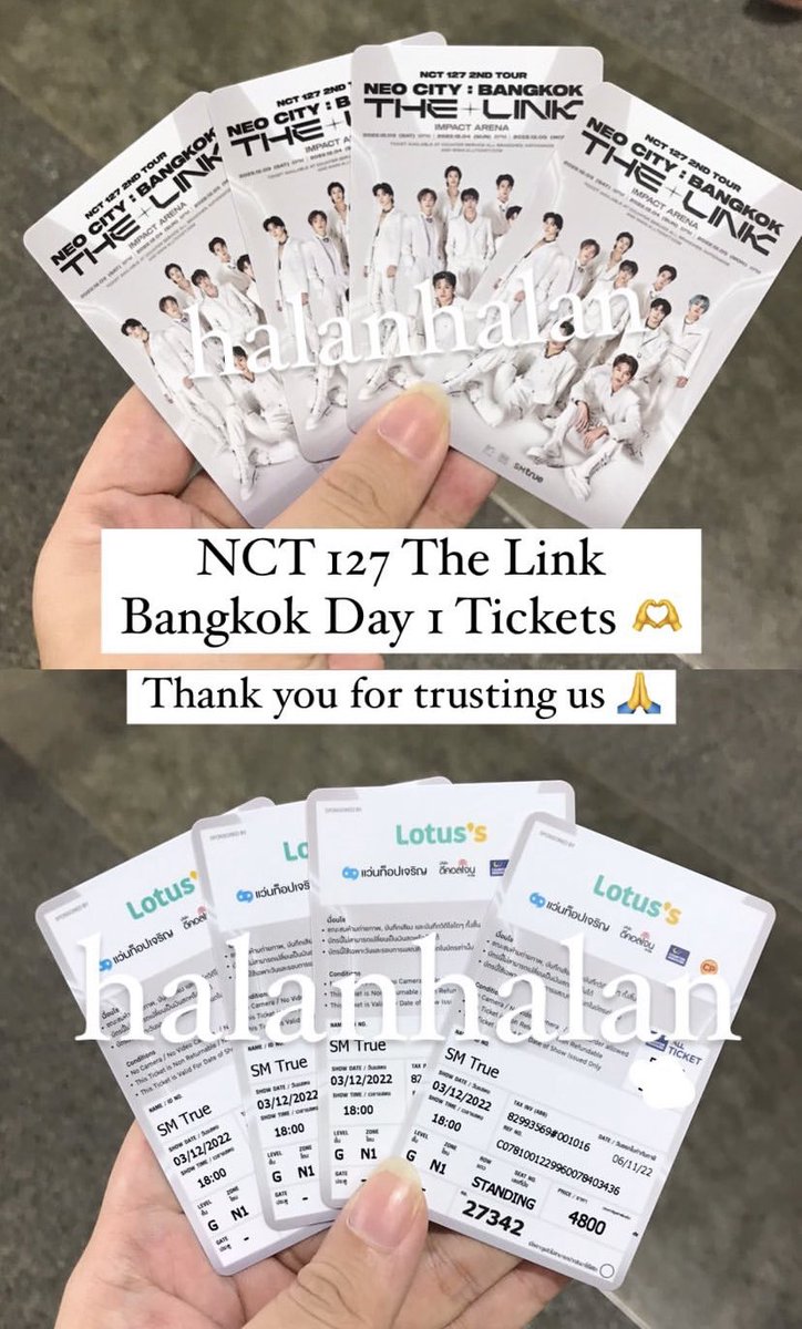 halanhalantour's tweet photo. #halanhalanproof 

✨Jastip Tiket✨
- NCT 127 The Link Jakarta
- NCT 127 The Link Bangkok
- NCT 127 The Link Bangkok Global Package

Thank you for trusting us 🫶 https://t.co/NqaSwRN2Jg