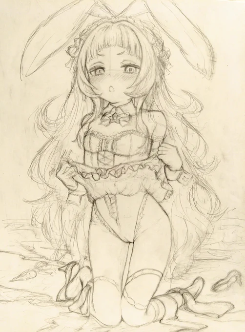 バニーメイドちゃん描いとるでな 