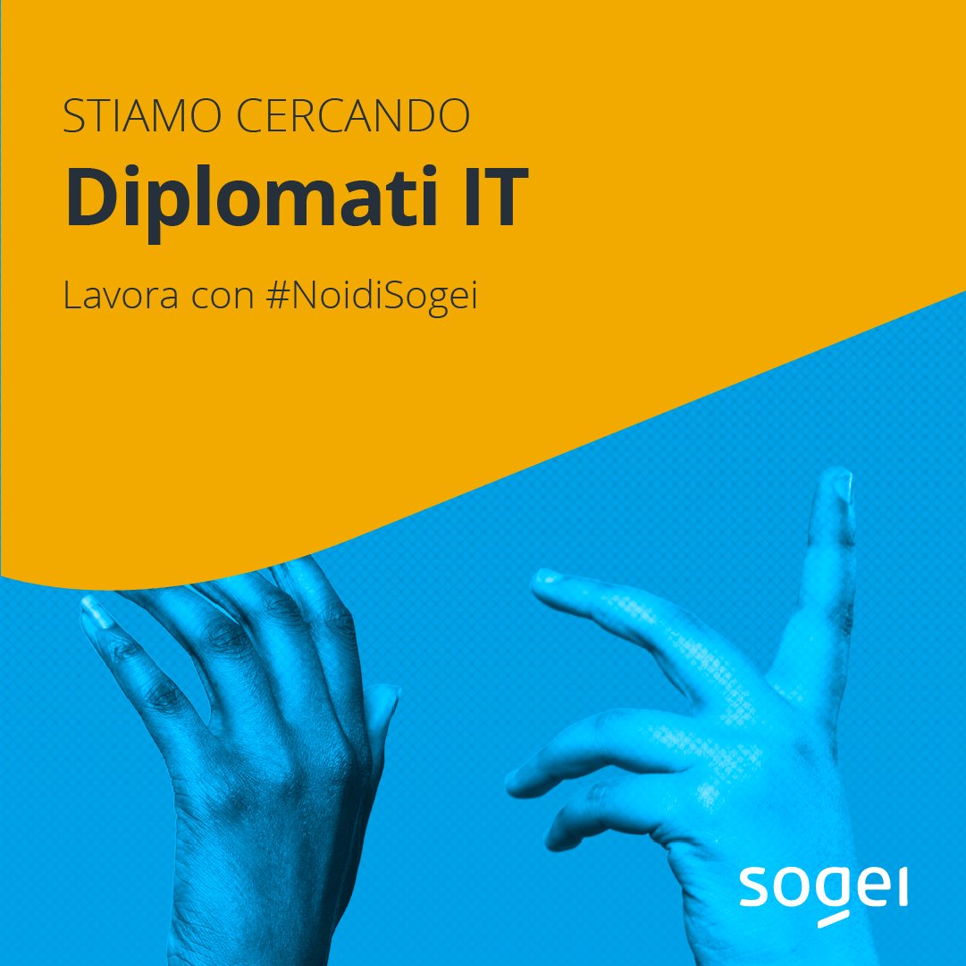 Cerchiamo 20 Diplomati IT in #Sogei 
 
Hai tempo fino alle ore 12:00 del 23 gennaio per inviare la tua candidatura sulla sezione “Lavora con noi” del nostro sito.
Ti aspettiamo! 👉 sogei.it/it/sogei-homep…

#NoidiSogei #Assunzioni #Candidatura #Job #InformatonTechnology #IT