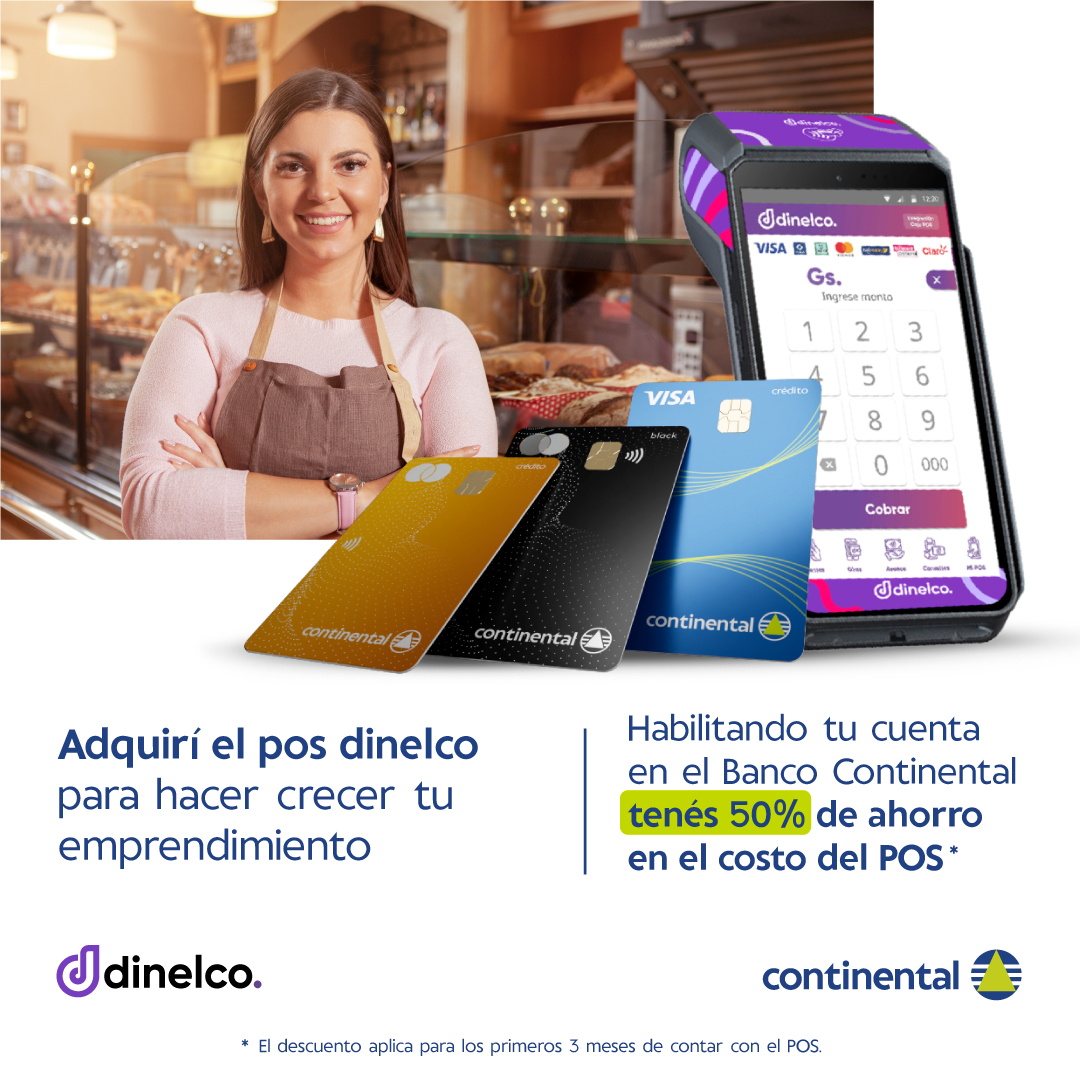 bcontinentalpy's tweet image. ¡Sumá beneficios para tu negocio con tu Pos Dinelco! 🏪💳

Solicitá tu Pos Dinelco con tasa preferencial, habilitando tu cuenta con nosotros y accedé al 50% de descuento en el costo, los primeros tres meses.

#RedDinelco #BancoContinental