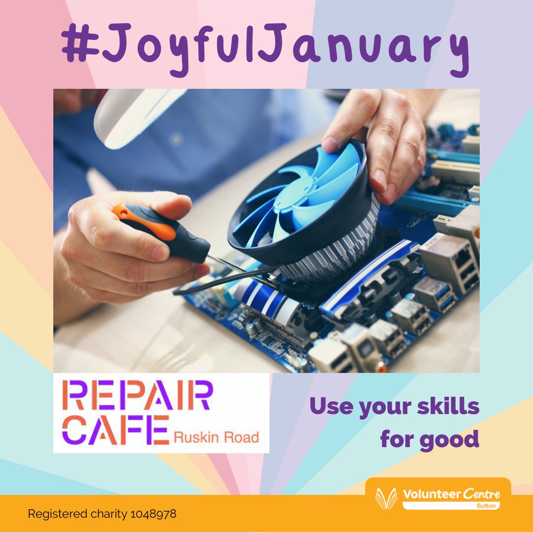 VCSutton1's tweet photo. Hate waste? Become part of the solution helping our community upcycle &amp; keep goods from going to landfill by fixing them @CafeRuskin. Think of yourselves as the real life version of Sutton's The Repair Shop! Find out more at https://t.co/OAkdLCijym
#VolunteerInSutton https://t.co/lKy3BqXf38