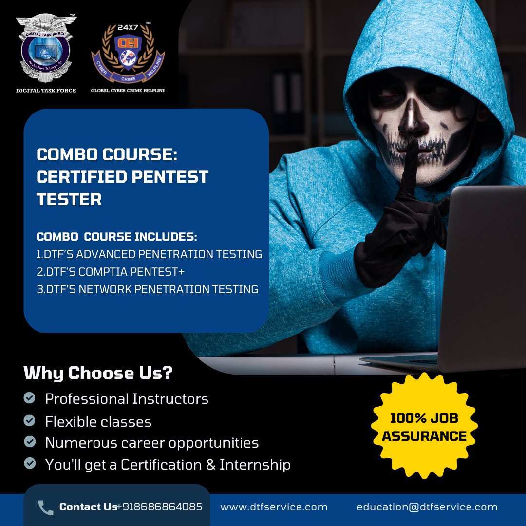 Learn and earn in 2023 and transform yourself into a Cyber Yodha!
For any queries reach us on: +918686864085 | education@dtfservice.com

#cybersafety #cybercrime #criminals #cybersecurity  #Course #certificate #CyberSurkshaAbhiyan #cybercrimehelpline #digitaltaskforce #education