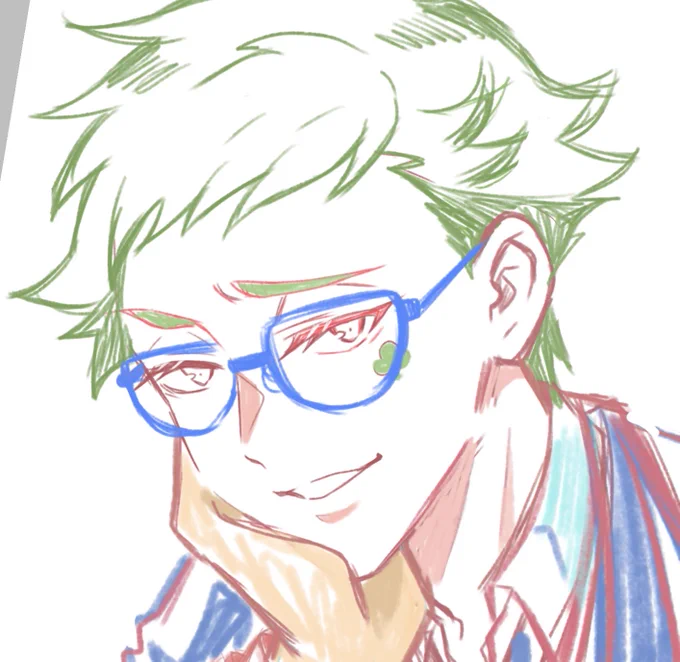50000年振りくらいに先輩描いてる 