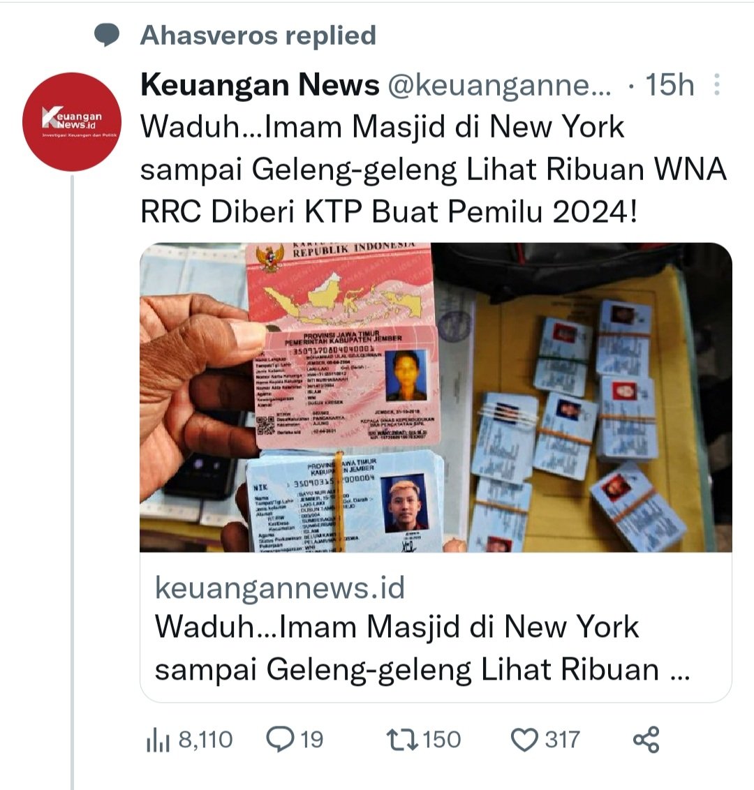 MichaelNababani's tweet photo. HOAX...!!! Keuangan news media abal2 !!! https://t.co/gkVGK5nfVN