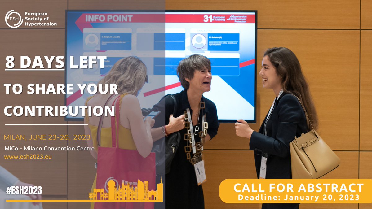 ESH_Annual's tweet photo. What is the future of hypertension treatments? Let's discuss it together at #ESH2023 . Share your contribution by JANUARY 20 to help clinical practice to obtain optimal management of the hypertensive patients 👉 https://t.co/lTO6MPihkw
@ESHypertension #ESHannualMeetings https://t.co/oflFcbi5BI