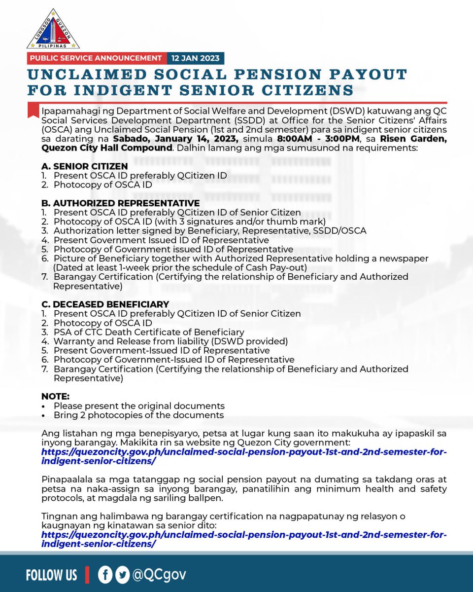 Quezon City Government on Twitter "Ipapamahagi ng Department of Social Welfare and Development