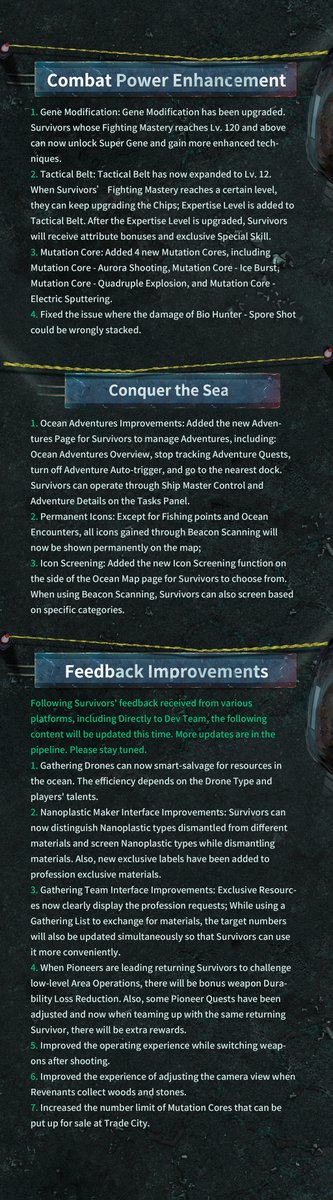 LifeAfter_en's tweet photo. #LifeAfter
#UpdateNote
Dear Survivors, This is Radio 101 transmitting across all AM frequencies, calling all survivors. To ensure a better game experience, we are performing an update on 01/13!
📌SEA & AU Server
8:00 -8:30 (UTC+8)
📌NA Server
16:30-17:00 (UTC+8) https://t.co/US3xXGwGAJ