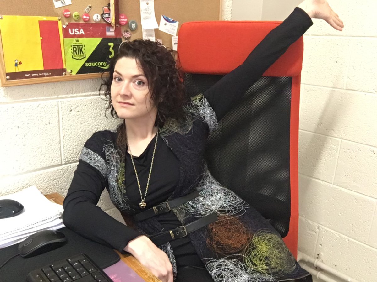 MeabhdeBrun's tweet photo. I'm so lucky today to be working at @siamsatire as part of my #gapday award from @YayGapDay! Went Full Tourist as I got a tour of the whole theatre, and have been set up with my own desk and working space in a gorgeous light filled office! Thrilled! #yaygapday #DreamThinkCreate https://t.co/RXA7hAFP39