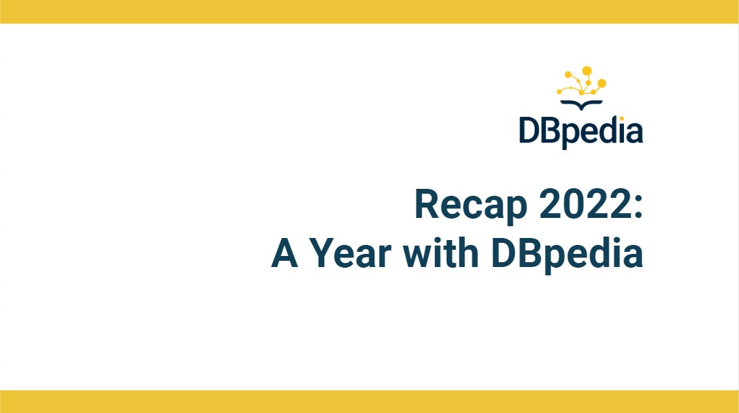 You’re wondering what happened at #DBpedia in the last 6 months? We have summarized the second half of 2022 for you and listed the highlights in a blog post. #DBpediaDay #Linkmaster3000 & #DBpediaTutorial are just a few to mention. Click here for more bit.ly/3QNYfFn