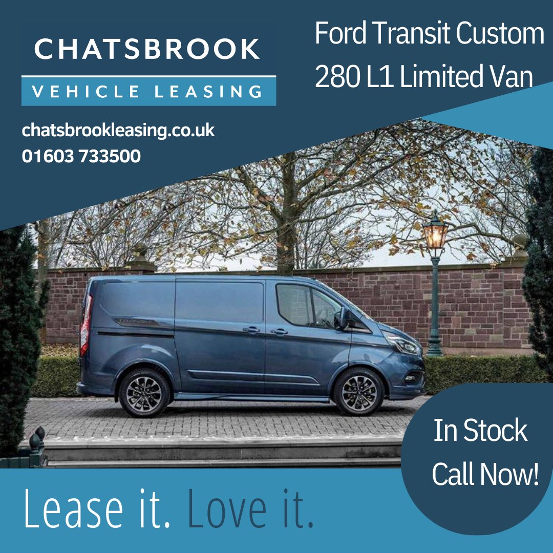 Looking to replace you van? 🤔 Thinking about growing to your fleet? We can help with your commercial leasing needs👍 Currently is stock *Ford Transit Custom 280 L1 Limited* Please call now for leasing details ☎ 01603 733500 👍 #chatsbrookvehicleleasing #leaseitloveit