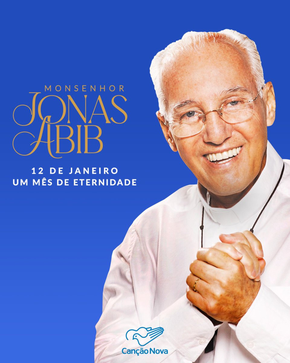 faculdadecn's tweet photo. Venha se unir a nós em oração! 
Santa Missa em intenção a um mês de falecimento do nosso Pai fundador, Monsenhor Jonas Abib, 12/01, no Santuário do Pai das Misericórdias. 07h/ 12h/ 16h/18h30 
Acompanhe pela @TVCancaoNova 07h / 12h / 16h 

"Feito tudo para todos" Mons. Jonas Abib https://t.co/gF76HVvamb