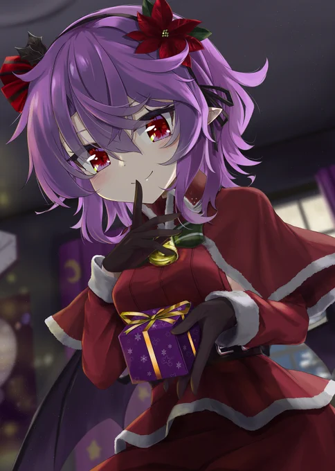 クリスマスの時に描いたサンタ風レミリアちゃん! #東方 #レミリア #東方Project #レミリア・スカーレット  