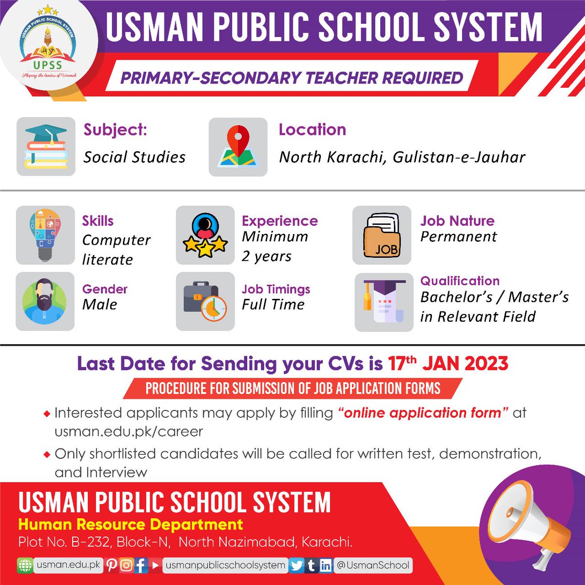 UsmanSchool's tweet photo. #secondry #teacher #UPSS #Usmanians #KarchiJobs #teacherjob #teacherjobs #teachingjobs #teacher #teacherlife #entrepreneur #teachingjob #job https://t.co/w7CwShiNvf