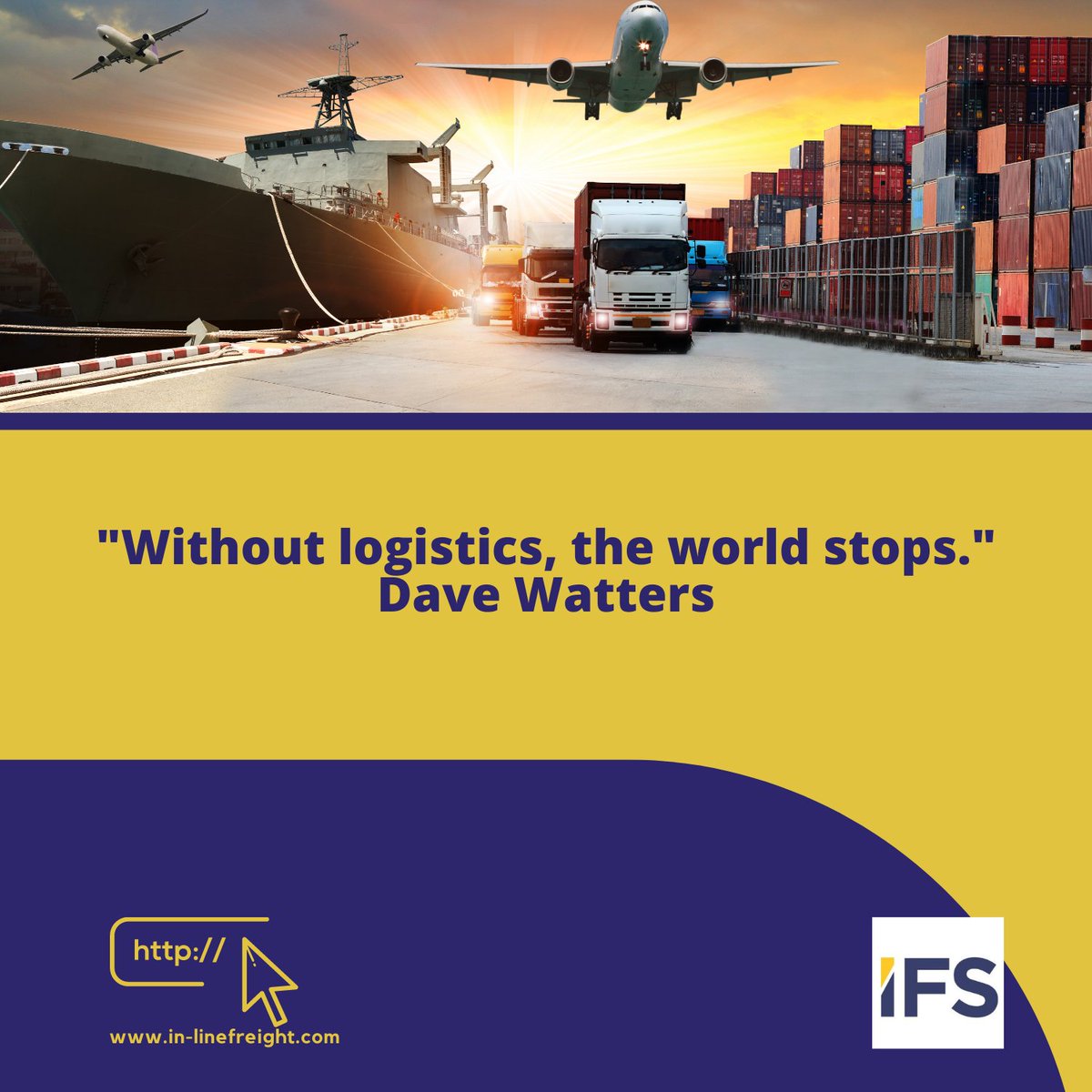 inlinefreight's tweet photo. "Without logistics, the world stops!"  

#logistics #inspirationalquote #inlinefreightsolutions #freightforwarders #freighting #logisticalsolutions #quotes #transamcarriers https://t.co/2V1YU0HhLc