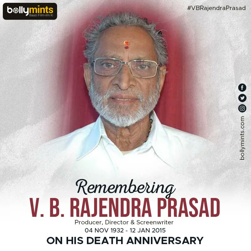 Remembering Producer, Director & Screenwriter #VBRajendraPrasad Ji On His #DeathAnniversary !
#VeeramachaneniRajendraPrasad