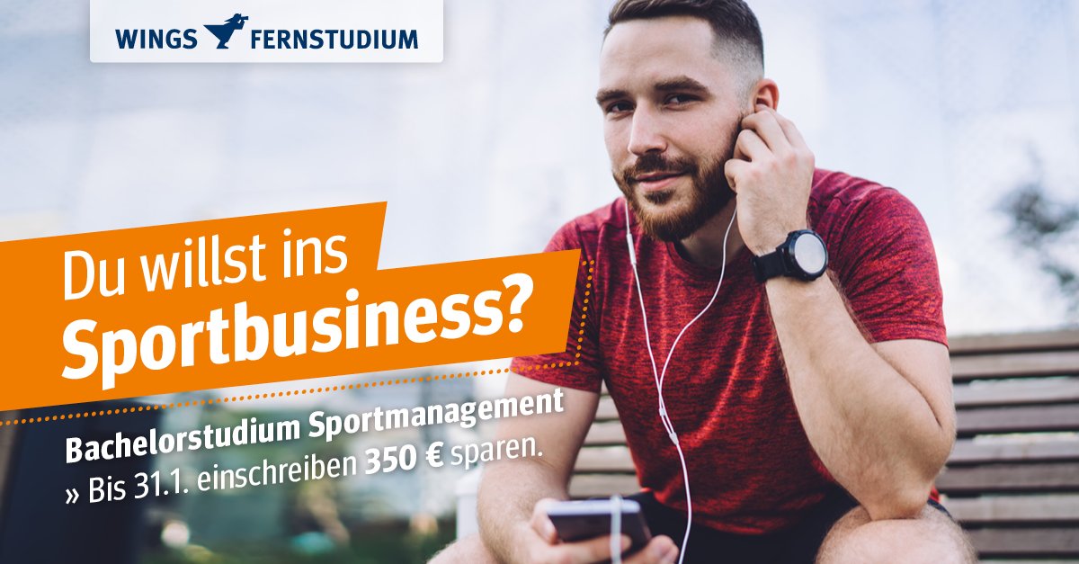 Du hast eh nur Sport im Kopf? Dann steig ins Studium Sportmangement bei uns ein. Und das Beste: Wir schenken dir ein Modul - melde dich bis zum 31.1. für den Bachelor Sportmanagement an und spare 350 Euro.

Bild: © GaudiLab / Shutterstock.com