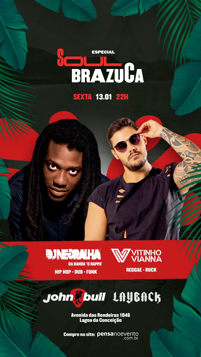 DjNegralha's tweet photo. Hoje show em Maceió com @marcelofalcao . Sexta 13 janeiro no @Johnbullsc tem @DjNegralha @djtucaoculto @originalvitinhoviana https://t.co/Tfa51wEFXv